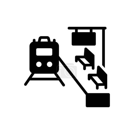 Black solid icon for station 