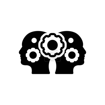 Illustration for Black solid icon for psychology - Royalty Free Image