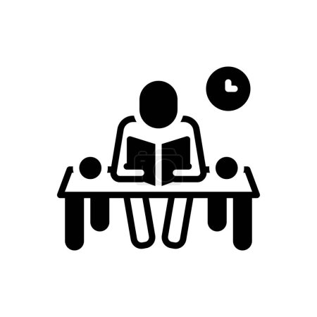Illustration for Black solid icon for readers - Royalty Free Image