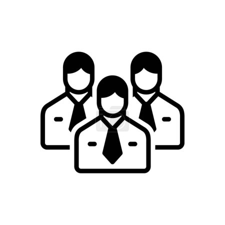 Black solid icon for managers 