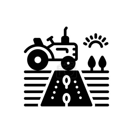 Illustration for Black solid icon for farming - Royalty Free Image