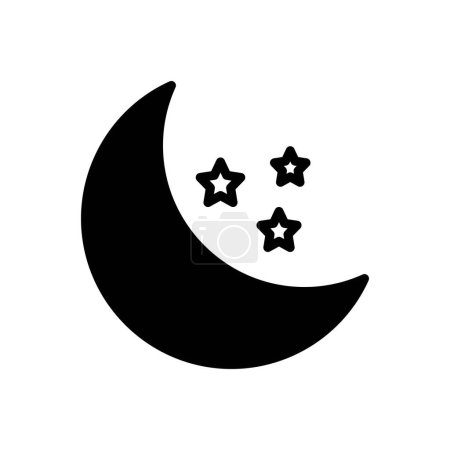 Téléchargez les illustrations : Icône solide noire pour lune - en licence libre de droit