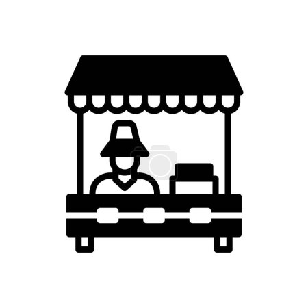 Téléchargez les illustrations : Icône solide noire pour les commerçants - en licence libre de droit