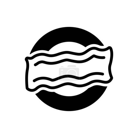 Black solid icon for bacon 