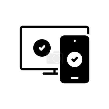 Black solid icon for connected 