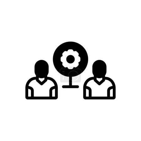 Black solid icon for cooperation 