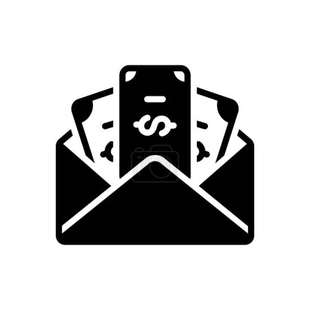 Black solid icon for salaries 
