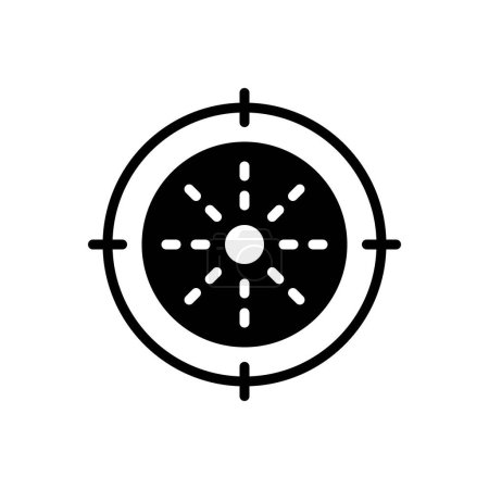 Schwarzes solides Symbol für die Mitte 
