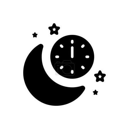 Schwarze solide Ikone für Mitternacht 