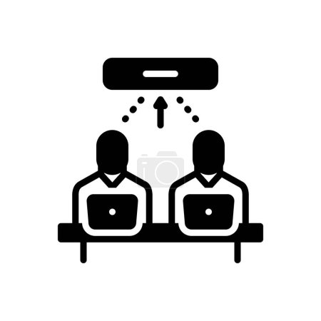 Illustration for Black solid icon for facilitate - Royalty Free Image