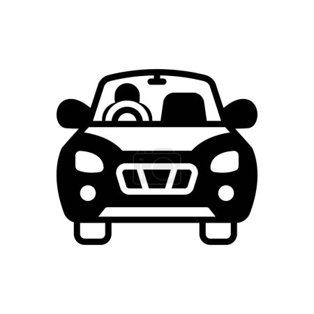 Illustration for Black solid icon for driving - Royalty Free Image