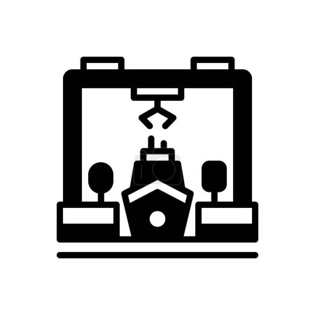 Illustration for Black solid icon for hull - Royalty Free Image