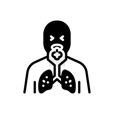 Black solid icon for asthma 