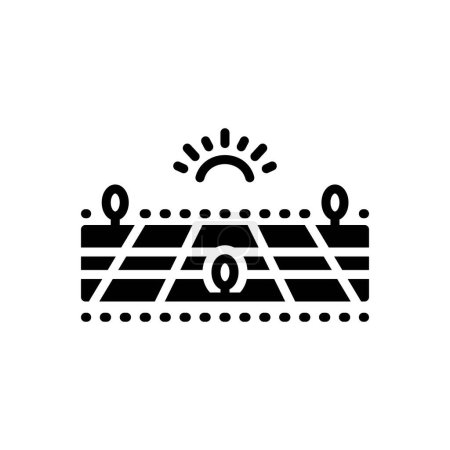 Black solid icon for land 