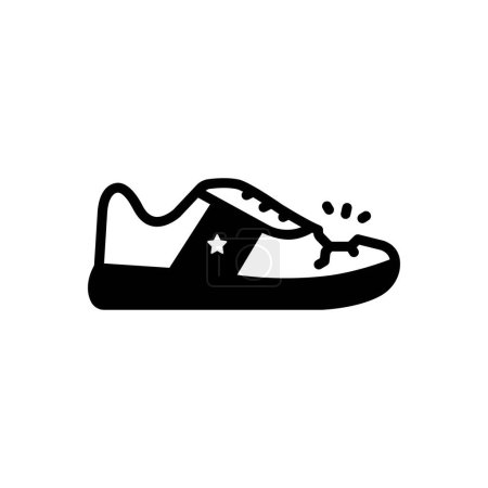 Black solid icon for worn 