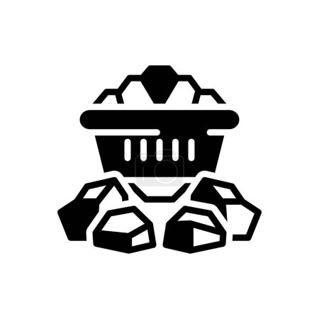 Black solid icon for coal 