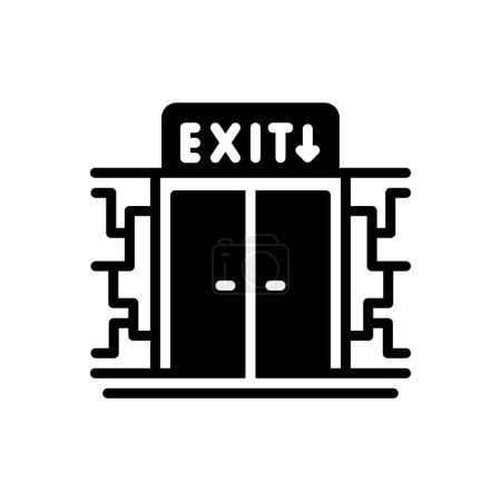 Black solid icon for exit 