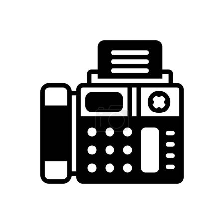 Black solid icon for fax 
