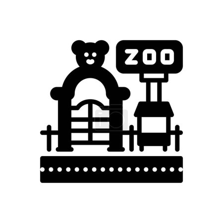 Icône solide noire pour zoo 