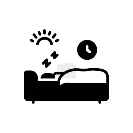 Téléchargez les illustrations : Icône solide noire pour dormir - en licence libre de droit