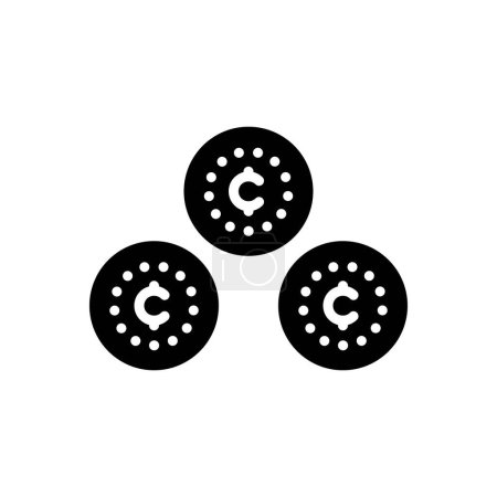 Black solid icon for cents 