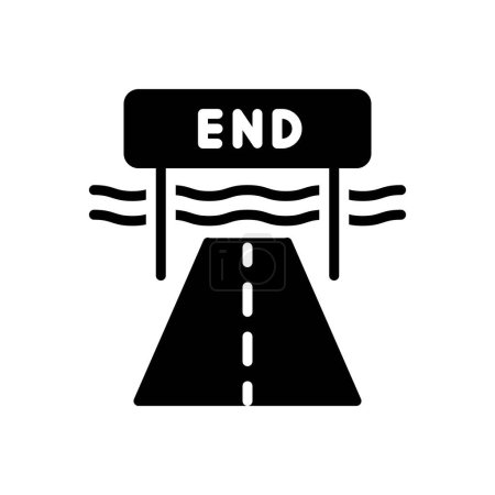 Black solid icon for ended 