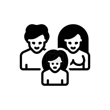 Illustration for Black solid icon for parenting - Royalty Free Image