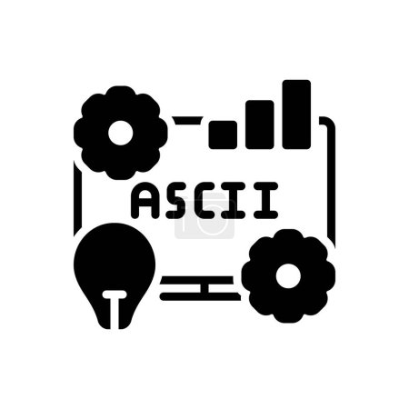 Ilustración de Icono sólido negro para ascii - Imagen libre de derechos