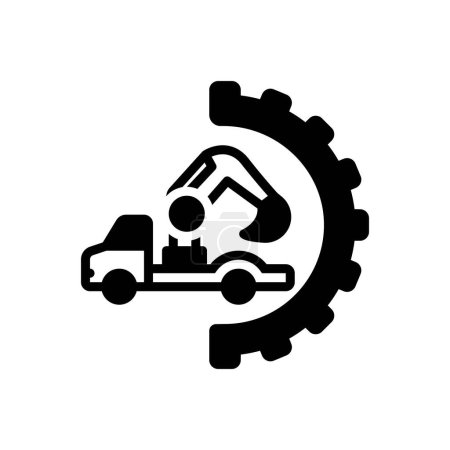 Illustration for Black solid icon for equipment - Royalty Free Image