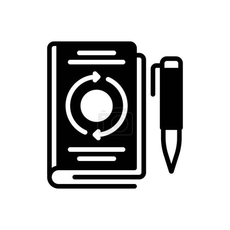 Illustration for Black solid icon for revision - Royalty Free Image