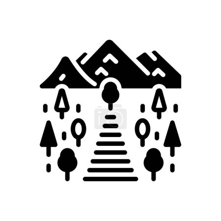Black solid icon for trail 