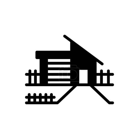 Black solid icon for shed 