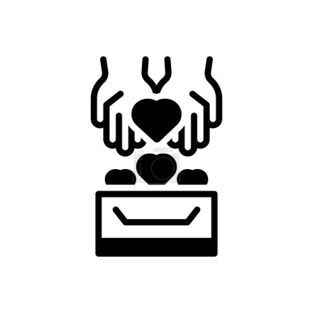 Black solid icon for donation 