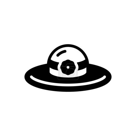 Black solid icon for hat 