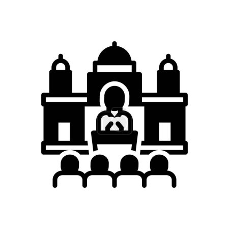 Black solid icon for senate 