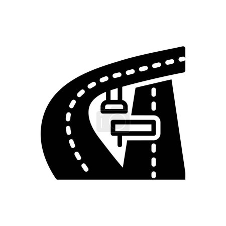 Black solid icon for highway 