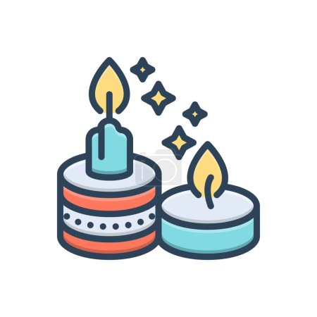 Color illustration icon for candlestick