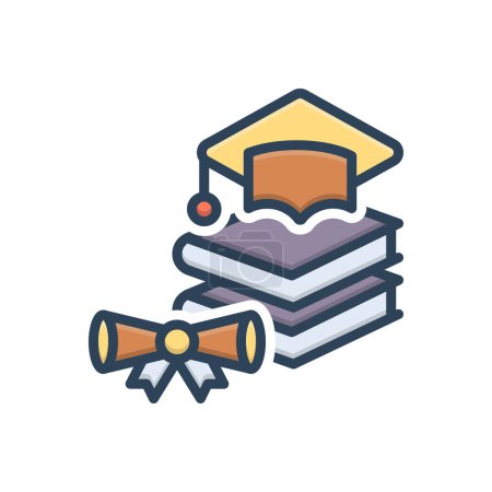 Color illustration icon for academic 