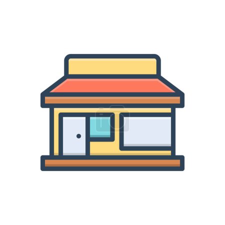 Color illustration icon for retailer 