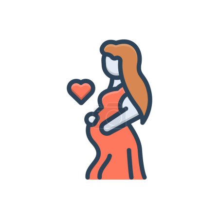 Color illustration icon for maternity 
