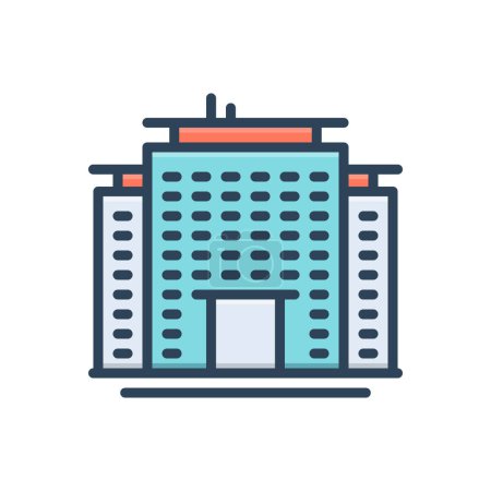 Color illustration icon for office