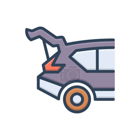 Color illustration icon for car