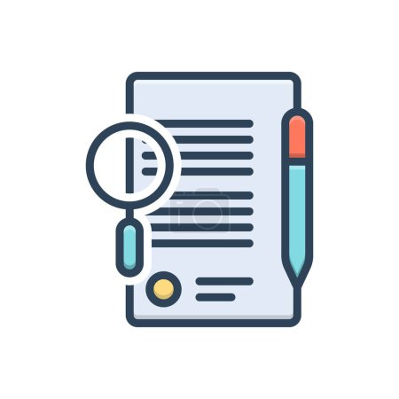 Color illustration icon for defining 
