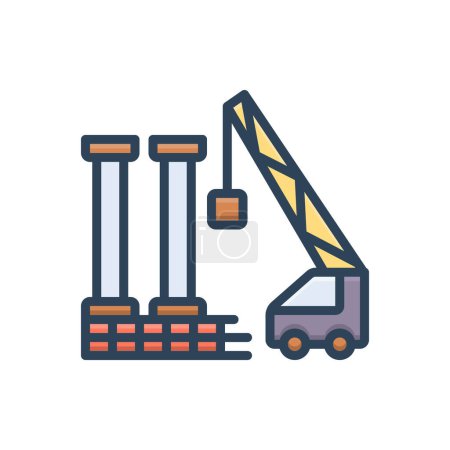 Color illustration icon for foundations 