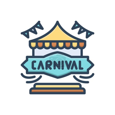 Color illustration icon for carnival 