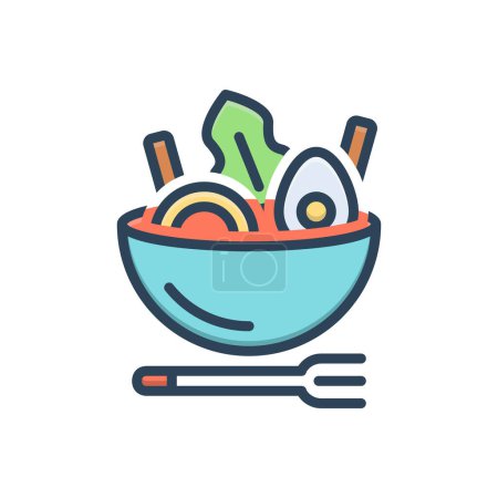 Color illustration icon for food 