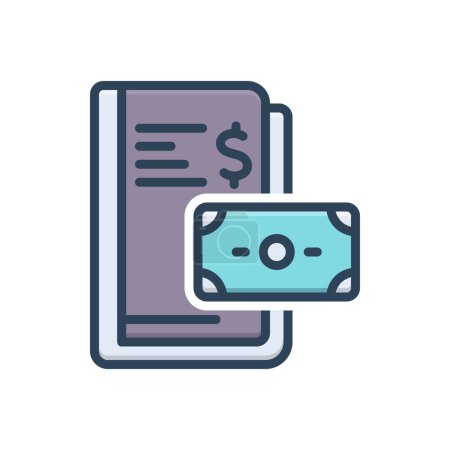 Color illustration icon for fees 
