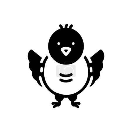 Black solid icon for chick 