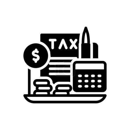 Black solid icon for fiscal 