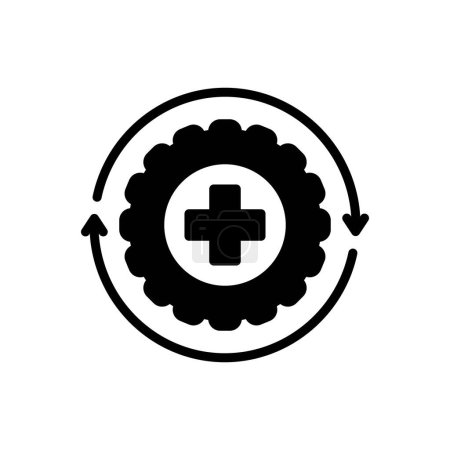 Black solid icon for recover 